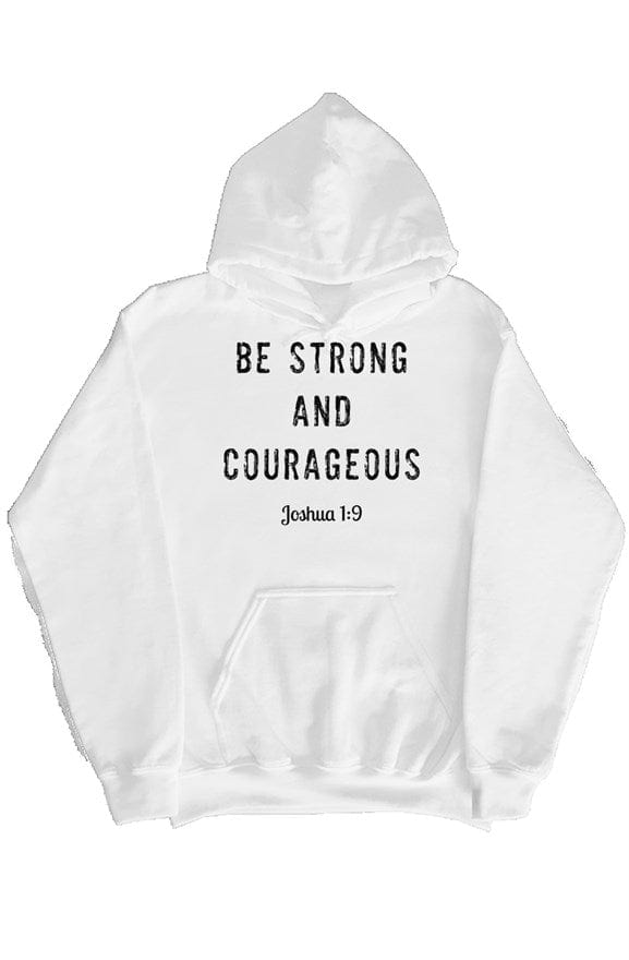 Men “Strong and Courageous” with Cross Pullover Hoody