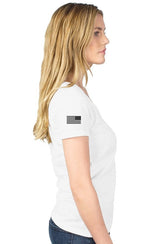 Women “Peace Through Strength” V-Neck T-Shirt