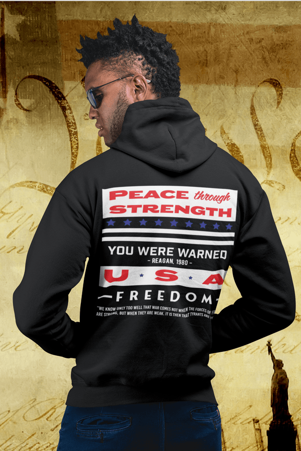 Peace Through Strength Pullover Hoodie Unisex